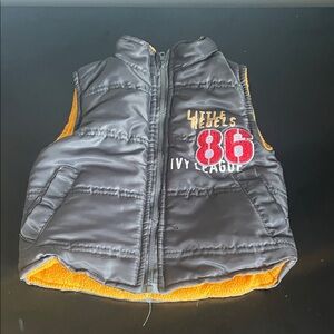 Kids Puffer Vest with Orange Lining - '86 Ivy League Graphic 18m